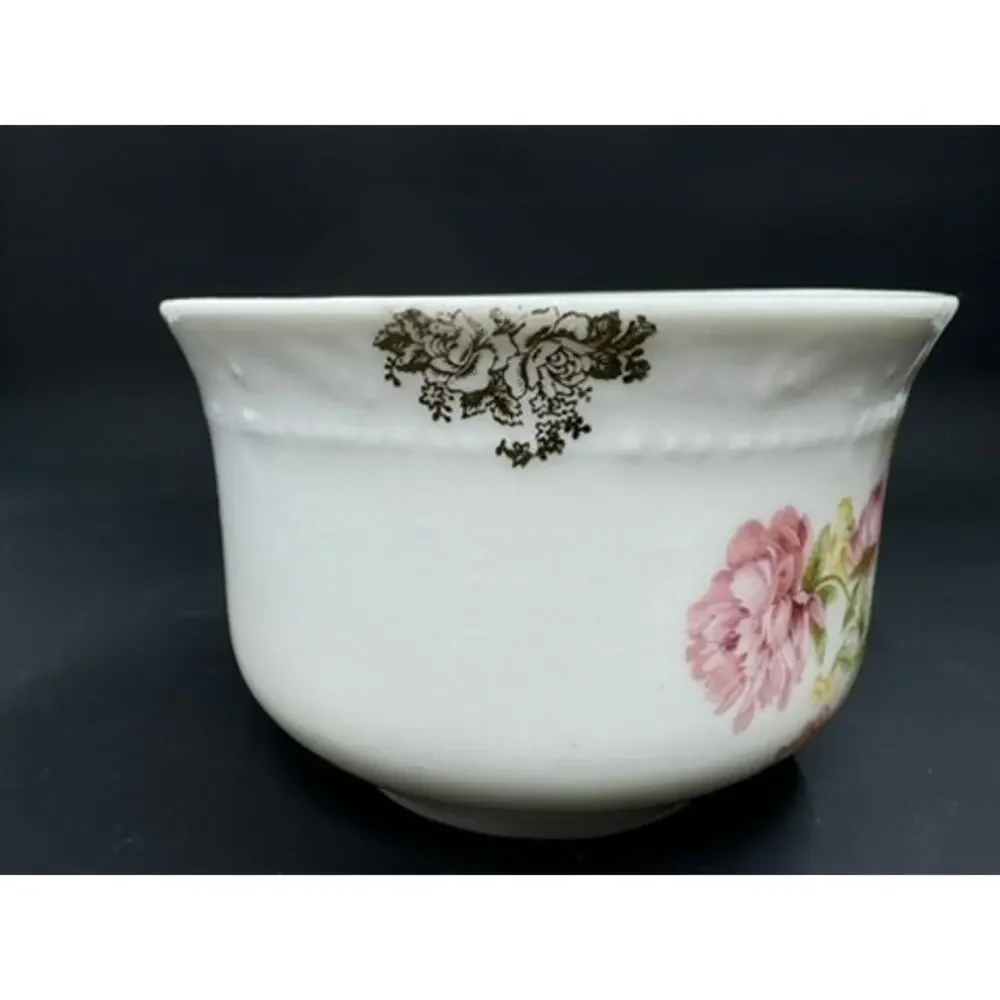 Tea Cup & Saucer Set,No Markings,Pink Peonies, Gold Clusters,No Chips Or Crazing